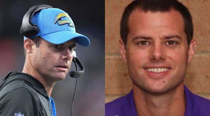 Staley is in his third season as head coach of the Chargers (left). He coached at St. thomas (right) in 2009.